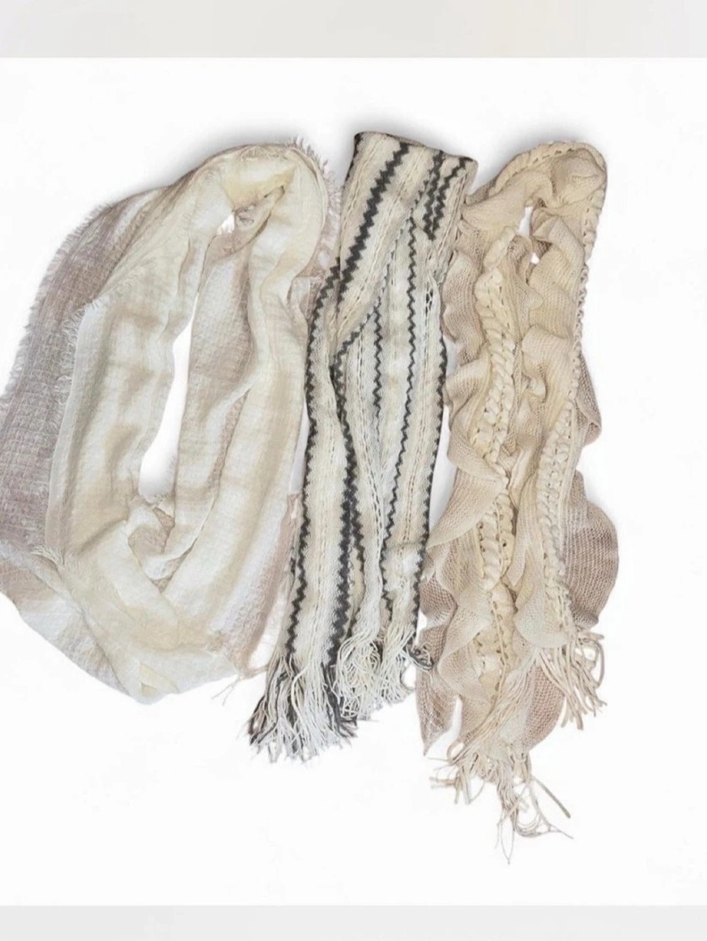Lot of Three Cozy Winter Scarves